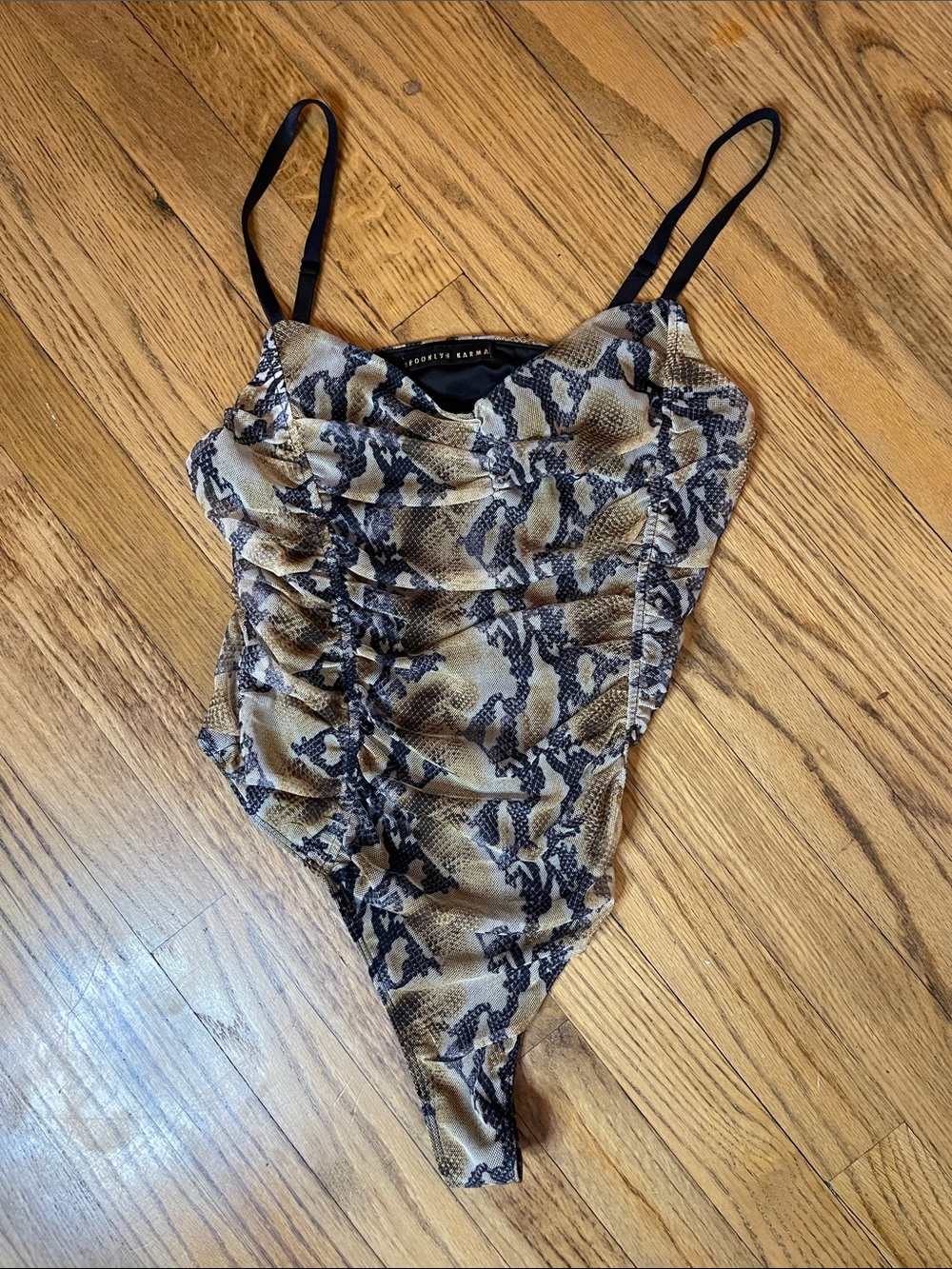 Kids Snake-Print One-Piece Swimsuit - Brown/Black